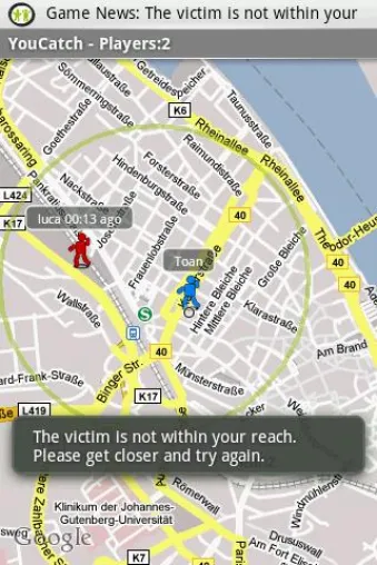 Verstecken Spielen auf dem Handy YouCatch für das HTC G1 Bild: Verstecken Spielen auf dem Handy YouCatch für das HTC G1