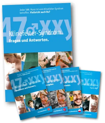 Die Broschüre „Klinefelter-Syndrom. Fragen und Antworten“ bietet Informationen in fünf Sprachen Bild: Die Broschüre „Klinefelter-Syndrom. Fragen und Antworten“ bietet Informationen in fünf Sprachen