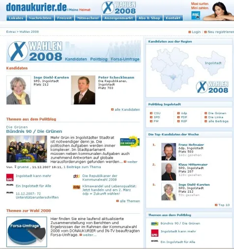 Bild: DONAUKURIER online geht neue Wege im Kommunalwahlkampf