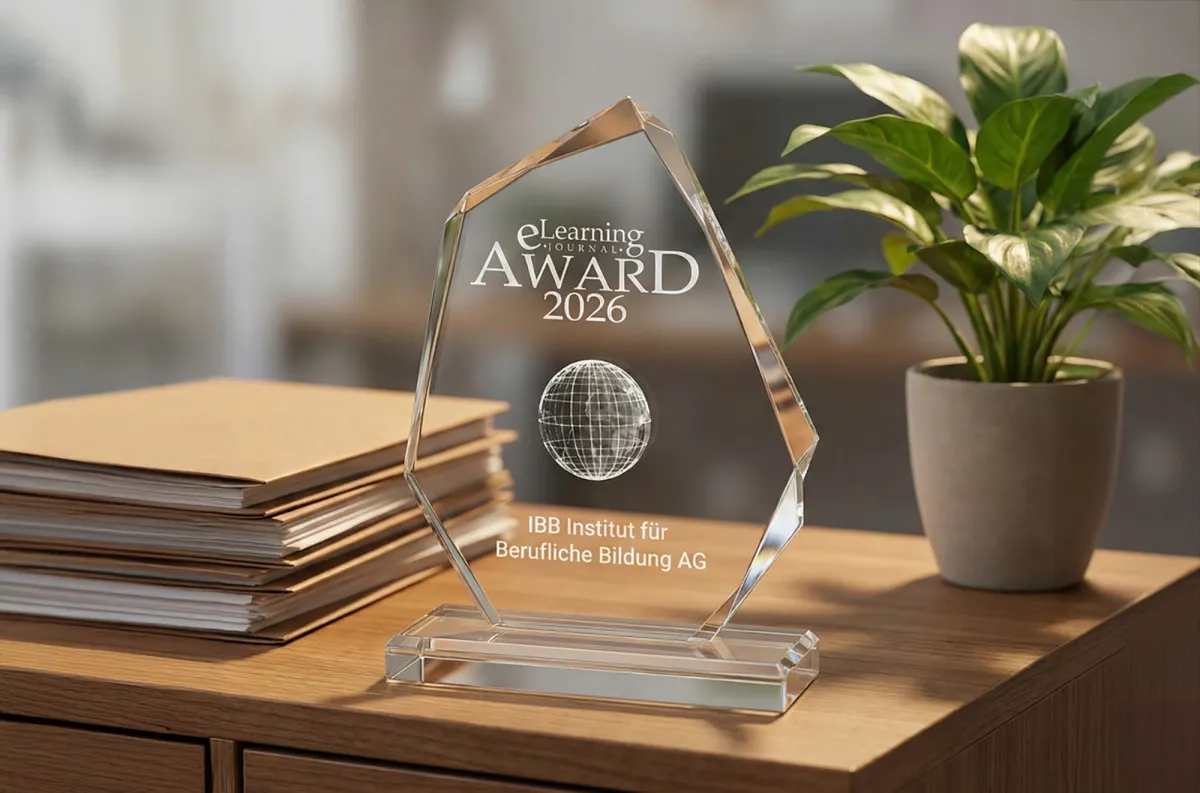 eLearning AWARD 2026 für das IBB: Weiterbildung, die sich dem Menschen anpasst (© IBB (KI-generiert))