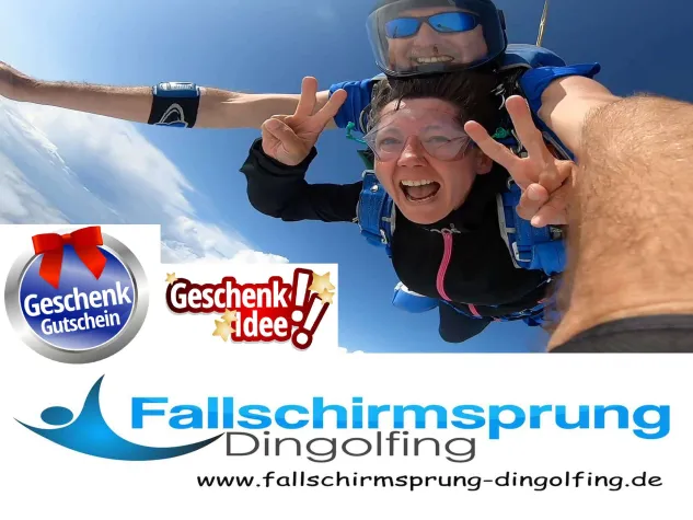 Bild: Fallschirmspringen im Tandem über Bayern