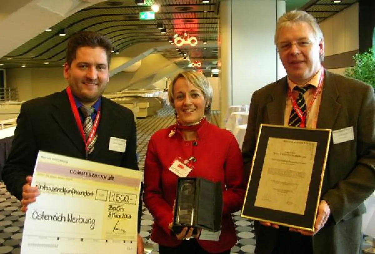 Matthias Reithmair (ars navigandi GmbH), Birgit Gamsjäger (Österreich Werbung) und Volker Schmidt (TravelMotion GmbH) v.l.