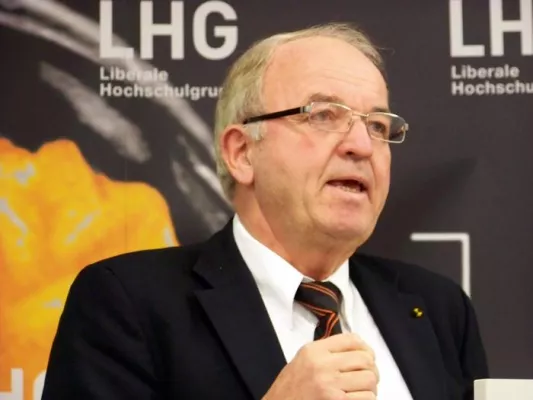 Bild: Veranstaltung der Liberalen Hochschulgruppen mit Prof. Jörg Menno Harms an der Uni Hohenheim
