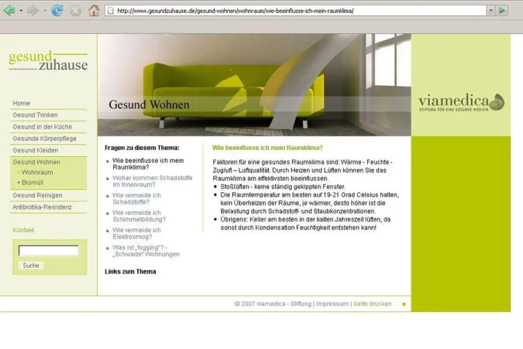 gesundzuhause.de - das neue Informationsportal der Stiftung viamedica Bild: gesundzuhause.de - das neue Informationsportal der Stiftung viamedica