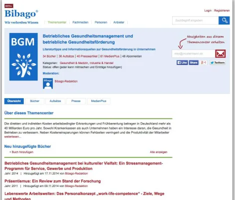 Bild: Bibago startet unabhängigen Informationsdienst zum betrieblichen Gesundheitsmanagement