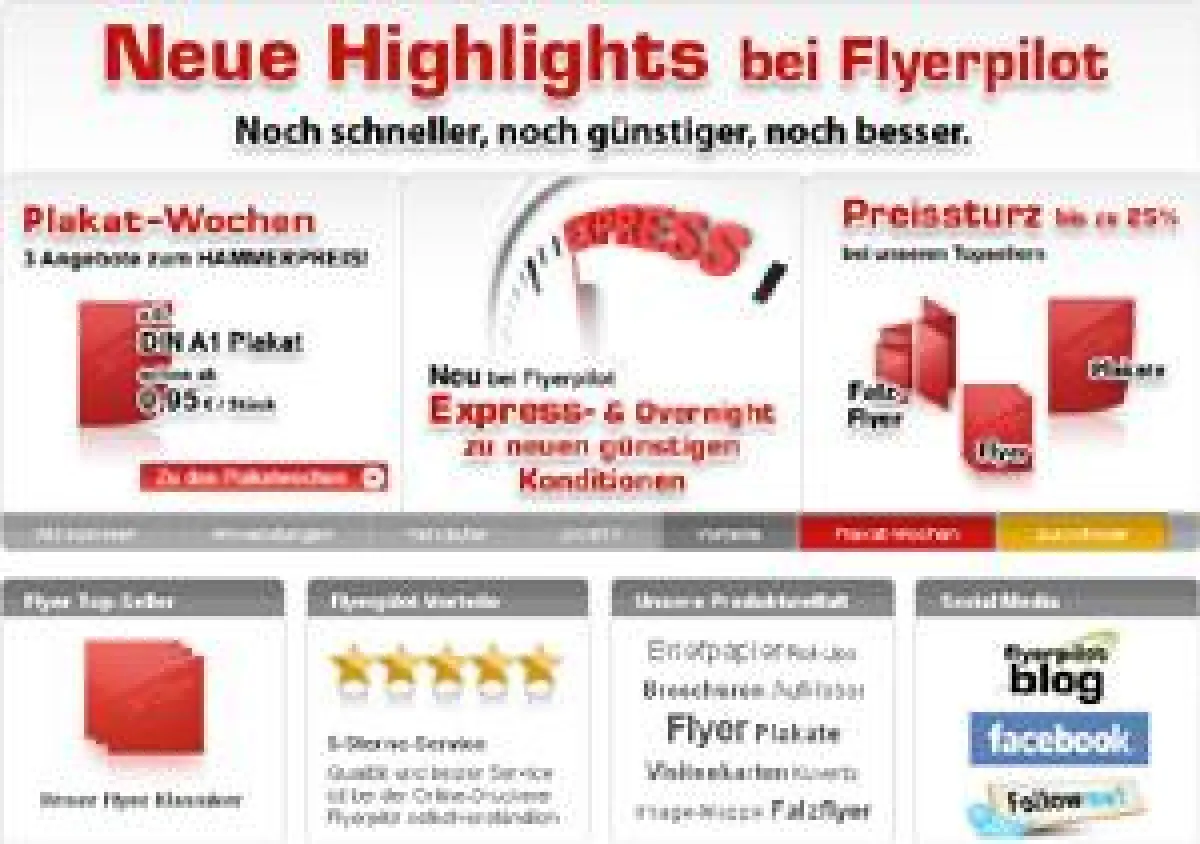 Plakat-Wochen, reduzierte Preise und neuer Expressversand bei Flyerpilot.