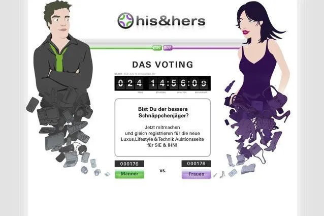 Sichere Erlebnis-Auktionen bei „his & hers“ - die neue Auktionsseite für Männer und Frauen Bild: Sichere Erlebnis-Auktionen bei „his & hers“ - die neue Auktionsseite für Männer und Frauen