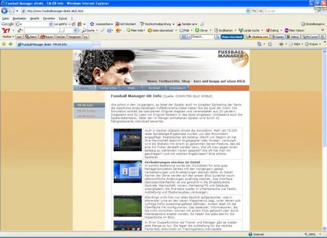 Bild: Neues Portal zum Fussball Manager