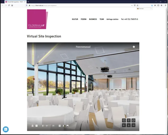 Bild: Mit der virtuellen Site-Inspection die FILDERHALLE realitätsnah entdecken