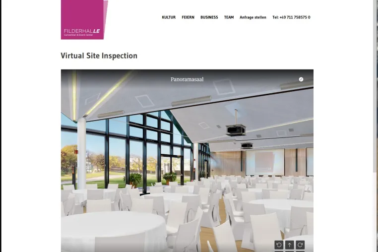 Bild: Mit der virtuellen Site-Inspection die FILDERHALLE realitätsnah entdecken