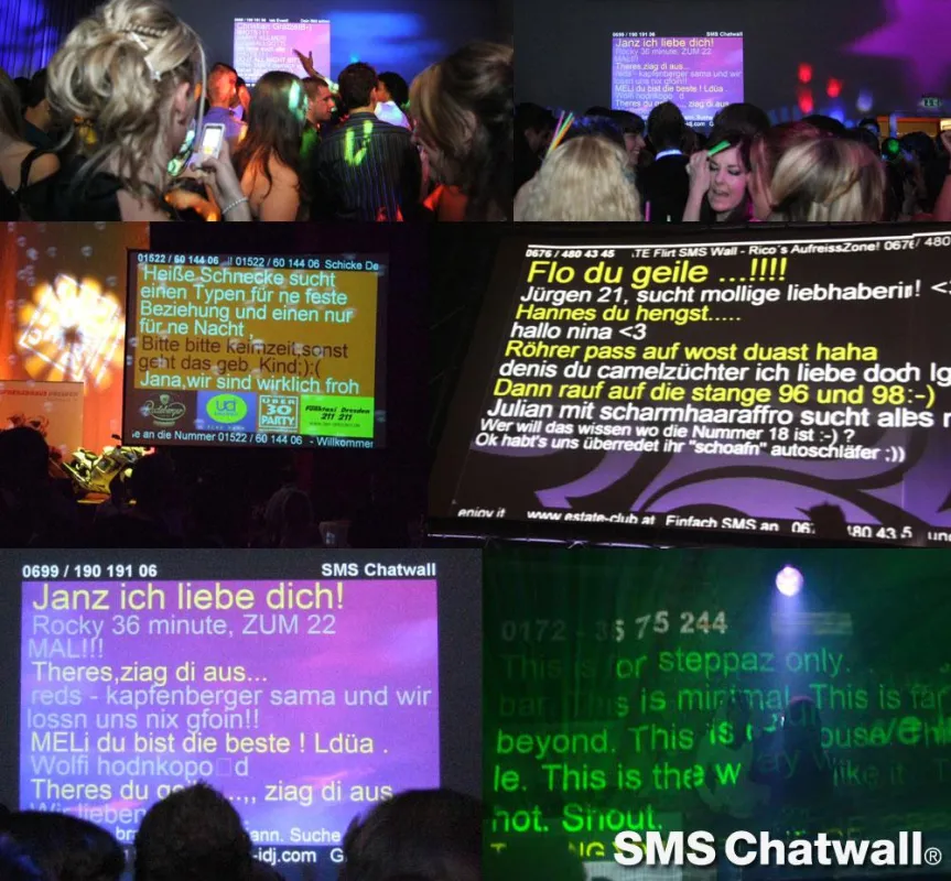 Silvesterparty mit der SMS Chatwall