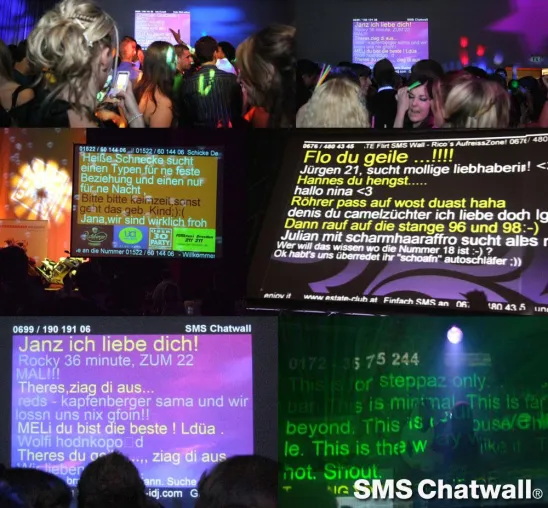 Der Countdown läuft: Silvester-Party mit der SMS Chatwall in Discotheken – Gäste schicken SMS auf die Wall Bild: Der Countdown läuft: Silvester-Party mit der SMS Chatwall in Discotheken – Gäste schicken SMS auf die Wall