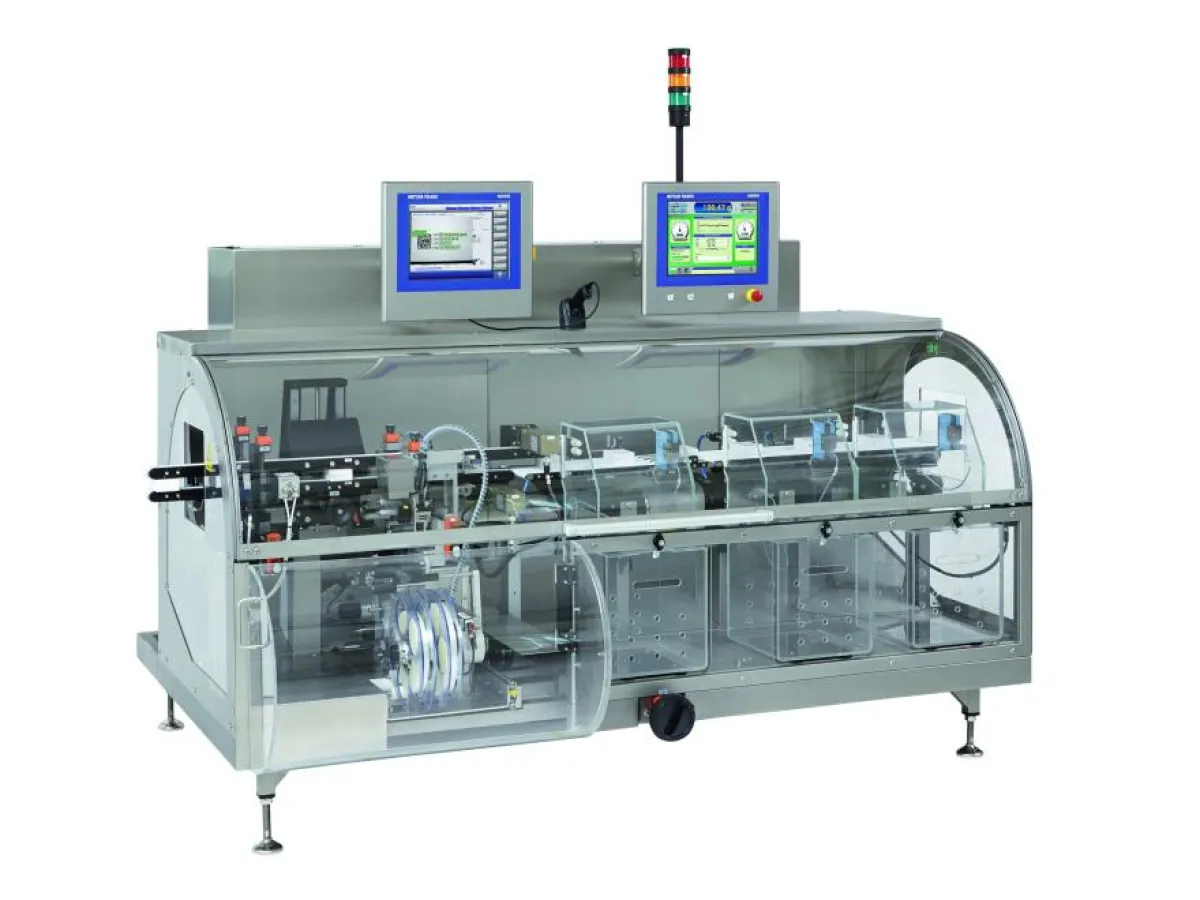 XS2 MV TE kennzeichnet, versiegelt und verwiegt jedes einzelne Pharmaerzeugnis.