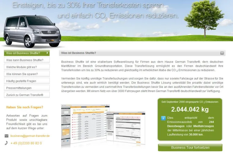 Das SAP-Travel Management spart jährlich mehr als 20% mit der Business Shuttle Lösung von German Tranfer ein Bild: Das SAP-Travel Management spart jährlich mehr als 20% mit der Business Shuttle Lösung von German Tranfer ein