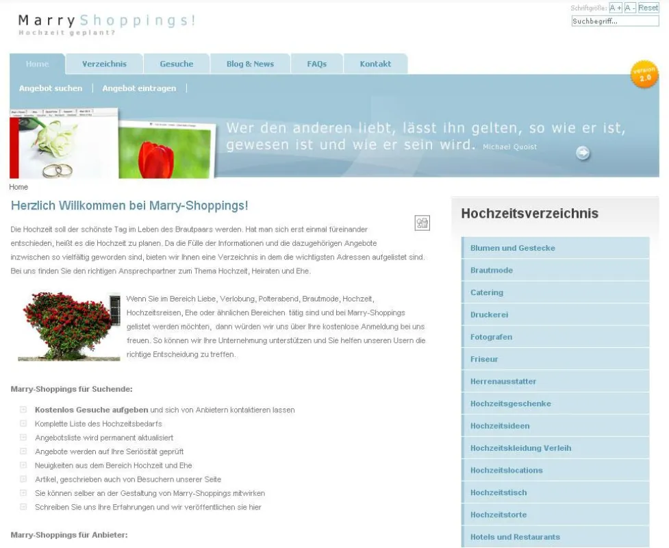 Marry-Shoppings - Hochzeitsverzeichnis