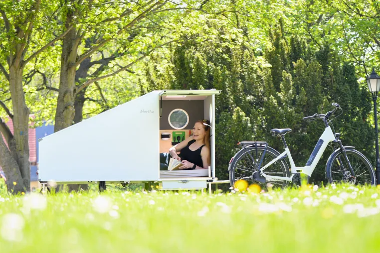 Bild: Innovativer Fahrrad-Wohn-Wagen als interessante Alternative zu Zelt und Wohnmobil