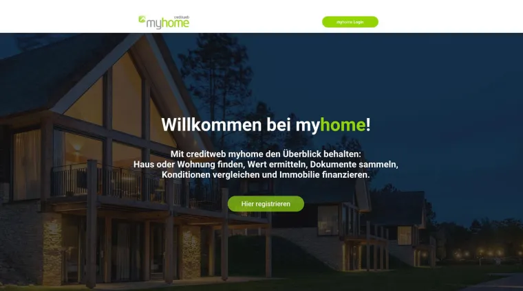 Bild: Self-Service-Plattform creditweb myhome revolutioniert den digitalen Prozess der Baufinanzierung