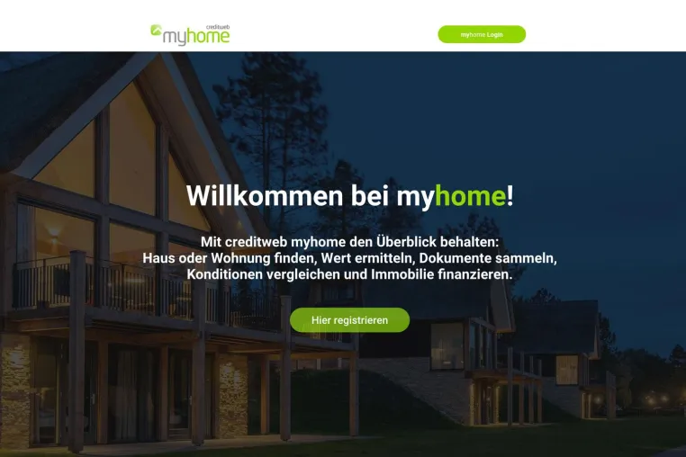 Bild: Self-Service-Plattform creditweb myhome revolutioniert den digitalen Prozess der Baufinanzierung