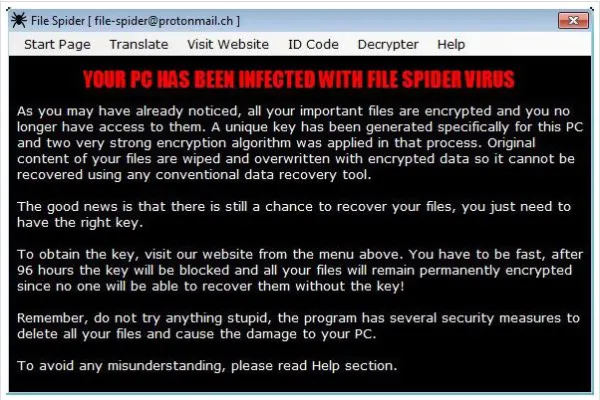 Bild: Spider PC Dateien Virus - Ransomware erpresst Europa