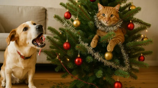 Bild: Weenect-Umfrage: Jedes dritte Tier hat schon einmal für unvergessliches Weihnachtschaos gesorgt