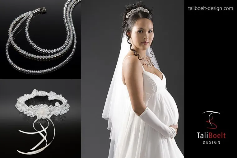 Bild: Ja-Wort zu Dritt. Schwanger heiraten mit TaliBoelt Design. Brautmode für München und Umgebung