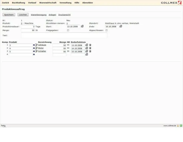 Bild: Collmex - OnDemand-ERP für fertigende Unternehmen