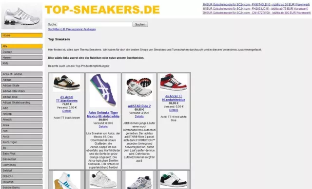 Bild: Neues Shoppingportal für Sneakers online