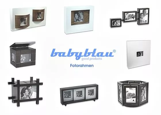 Bild: Neue Design Fotorahmen & Fotoboxen bei babyblau