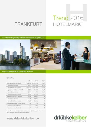 Trend Hotelmarkt Frankfurt 2016 der Dr. Lübke & Kelber GmbH: Bild: Trend Hotelmarkt Frankfurt 2016 der Dr. Lübke & Kelber GmbH: