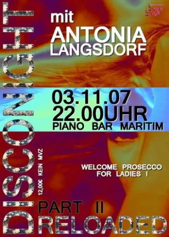 Bild: "Disconight Reloaded Part 2" am 3. November mit Antonia Langsdorf