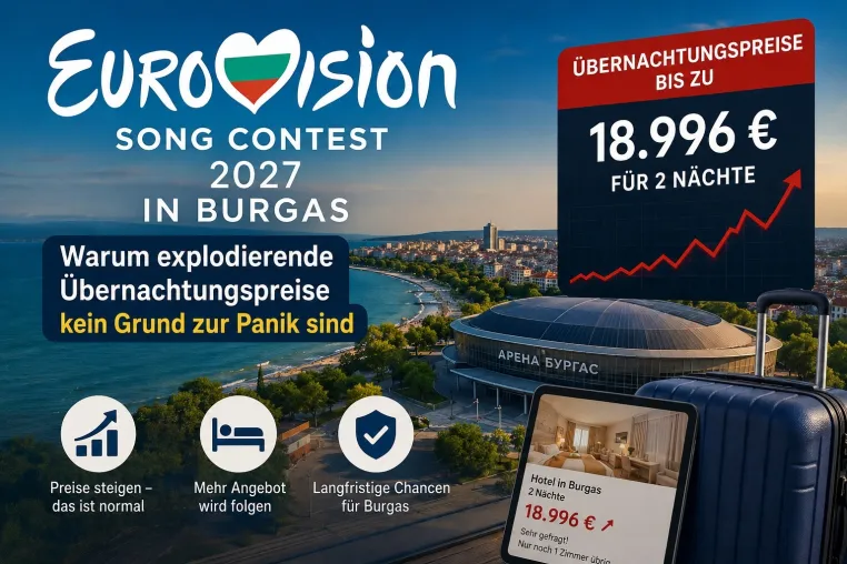 Bild: Eurovision 2027 in Burgas Bulgarien: Warum explodierende Übernachtungspreise kein Grund zur Panik sind