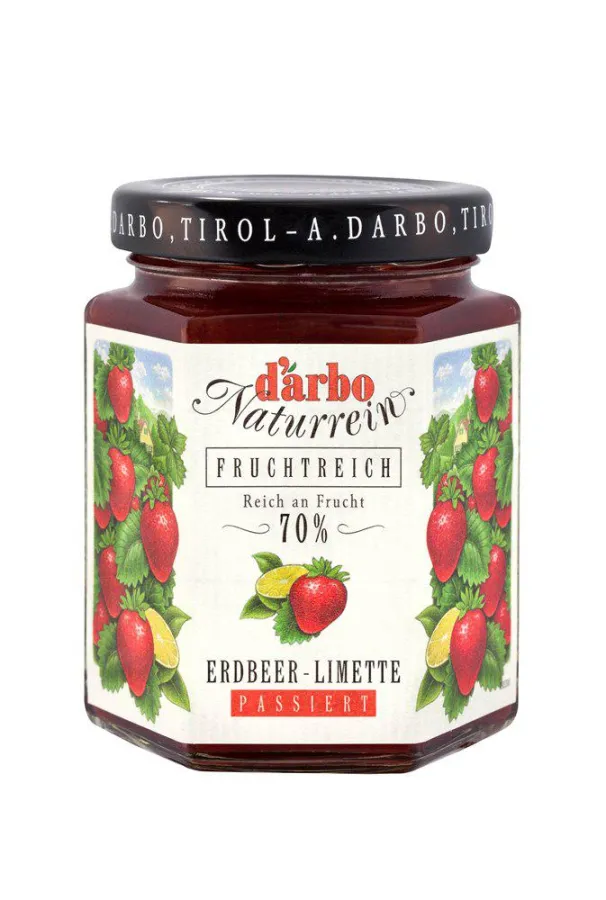 Fruchtaufstrich klasse kombiniert: Darbo Fruchtreich passiert Erdbeer-Limette