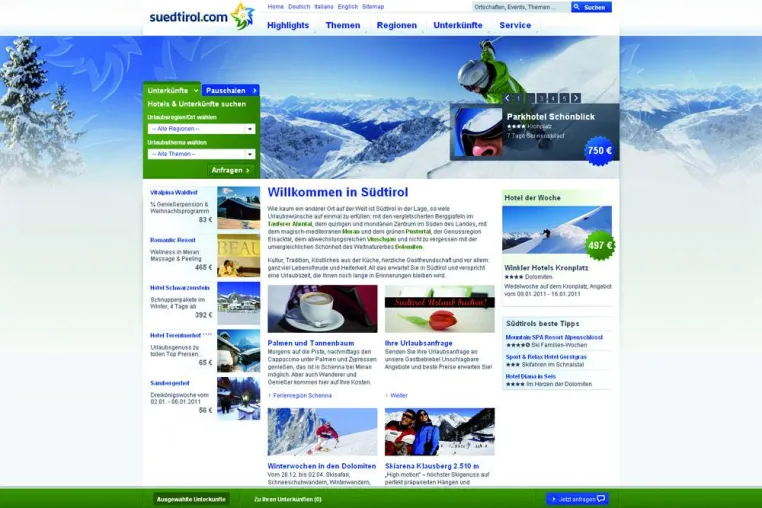 Bild: Das neue suedtirol.com ist online