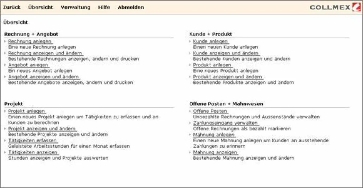 Screenshot Collmex Rechnung - weitere Informationen unter www.collmex.de