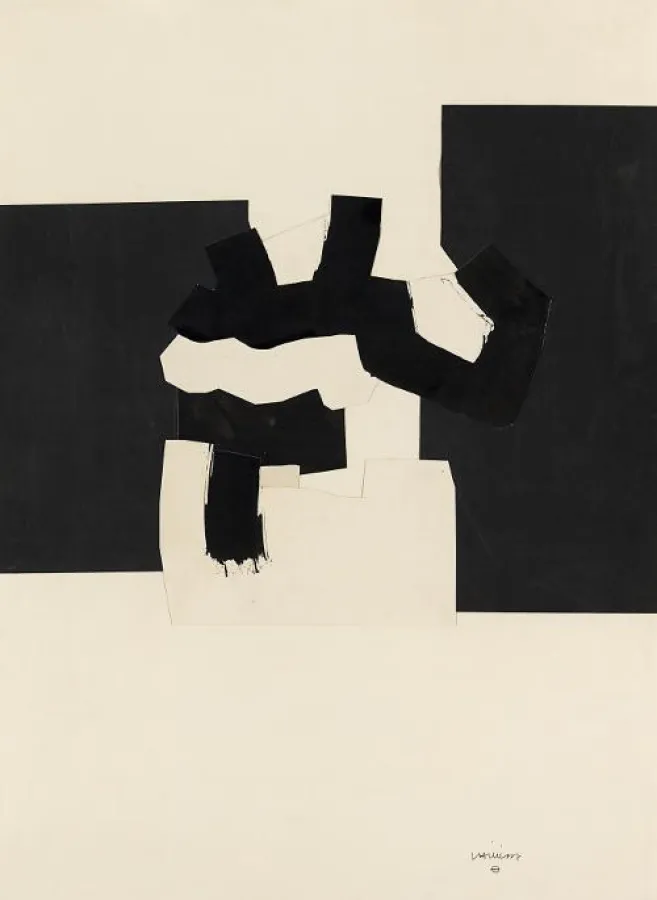Eduardo Chillida: Papiercollage mit Tusche und Velin