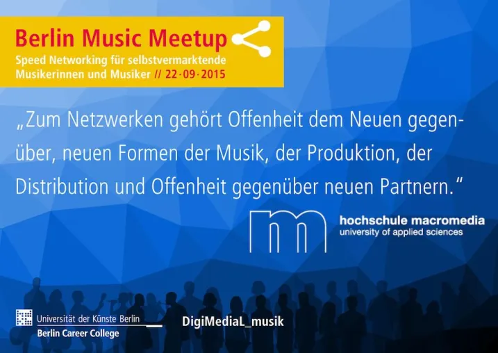 Hochschule Macromedia Berlin ist Partner beim Berlin Music Meetup Bild: Hochschule Macromedia Berlin ist Partner beim Berlin Music Meetup