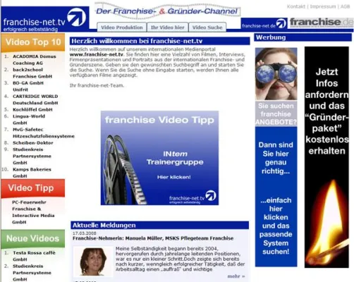 Besser fernsehen auf franchise-net.tv Bild: Besser fernsehen auf franchise-net.tv