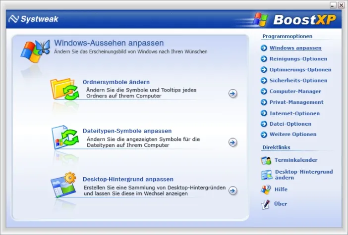 Bild: BoostXP 2.0: Perfekter Tuning-Werkzeugkoffer für Windows XP