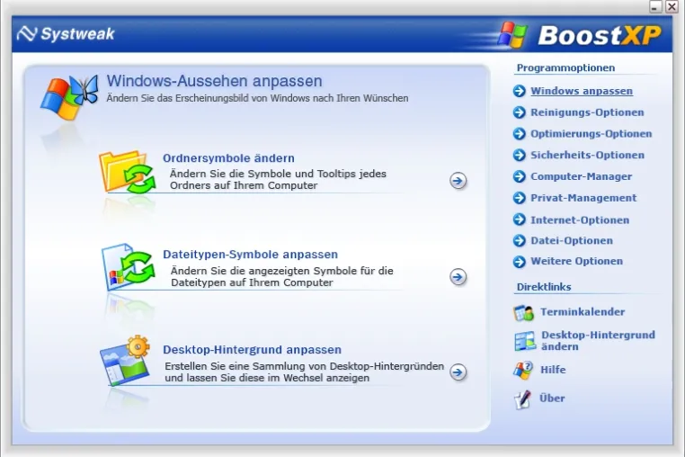 Bild: BoostXP 2.0: Perfekter Tuning-Werkzeugkoffer für Windows XP
