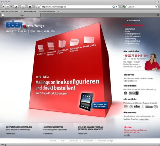 Bild: Traditionsdruckerei ELLER startet Web-Shop für Mailings