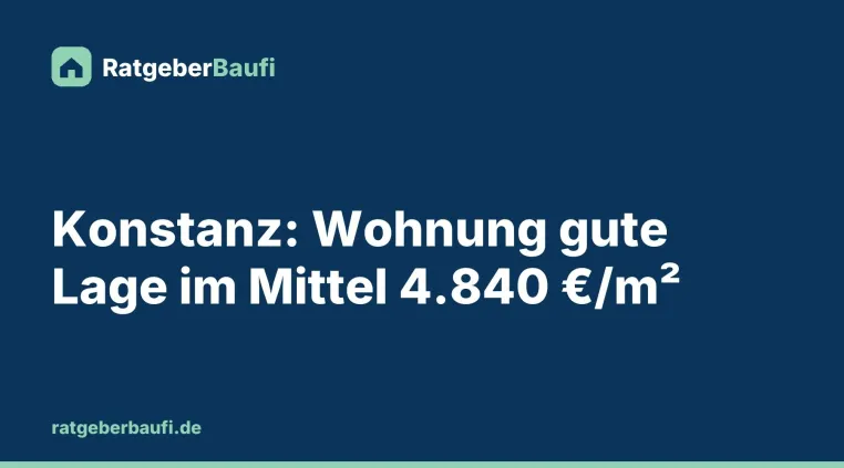 Bild: Gebrauchte Eigentumswohnung in Konstanz: In guter Lage im Mittel 4.840 Euro je Quadratmeter