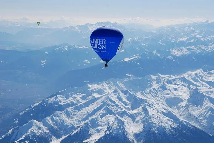 Alpenüberquerung in Heißluftballon im Winter 2012/2013 Bild: Alpenüberquerung in Heißluftballon im Winter 2012/2013