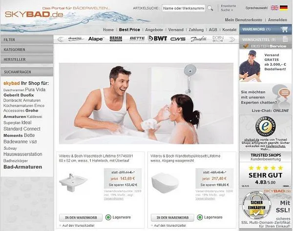Bild: Hansgrohe Axor Starck Organic Bad Armaturen – Neu an Lager bei Skybad.de