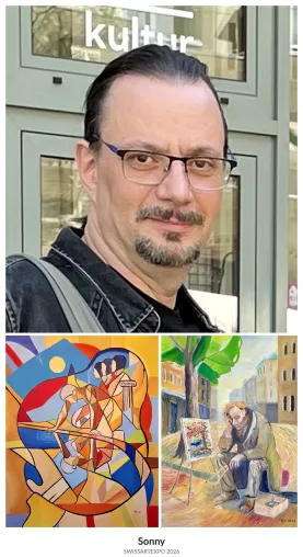 Bild: Sonny präsentiert farbgewaltige figurative Abstraktionen auf der SWISSARTEXPO 2026 in Zürich