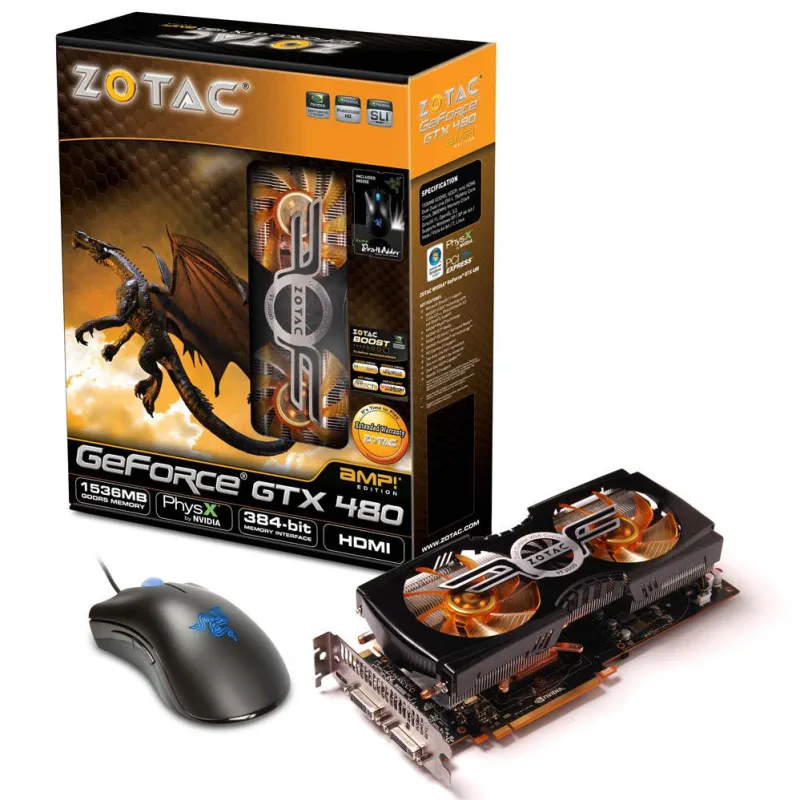 ZOTAC GeForce® GTX 480 AMP! Edition mit Razer™ DeathAdder™ Bundle