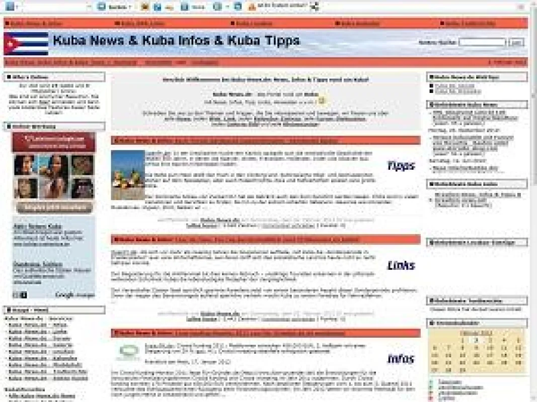 Screenshot von Kuba-News.de