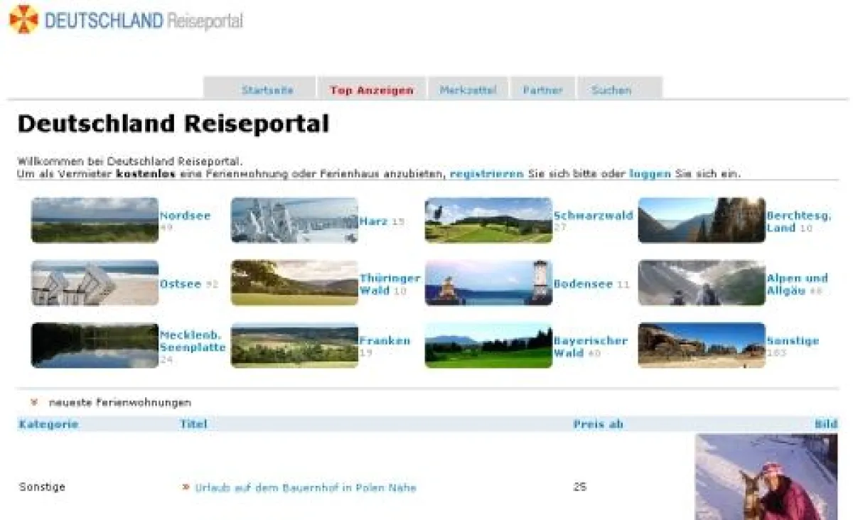 Reiseportal-Netzwerk: www.deutschland-reiseportal.de