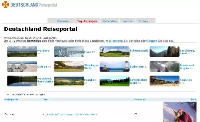 Bild: Dauerhaft kostenloser Vermietereintrag im Reiseportal Netzwerk