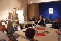 Andrea Ostheimer beim Unternehmerstammtisch Laim Bild: Andrea Ostheimer beim Unternehmerstammtisch Laim