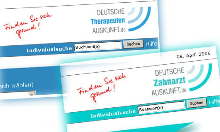 Bild: Finden Sie sich gesund. Patientenorientierte Individualsuche auf den Portalen Deutsche Therapeutenauskunft und Deutsche Zahnarztauskunft